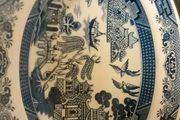 Blue and white Japanese style charger for sale