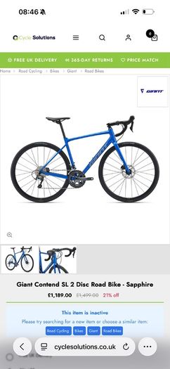 Giant Contend SL 2 Disk Road Bike