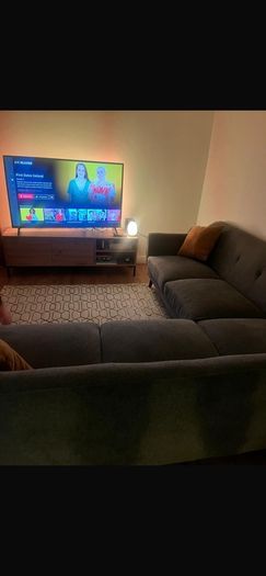Grey L shaped couch