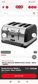Morphy Richards Black Toaster