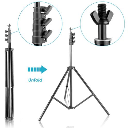 44335 2 x 3m Stand + 1.8x2.8m Muslin Black, White, Green Background