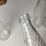 302 - Set of 4 Vintage Floral Decorative Collectible Clear Glass Tall Big Bottles Image 6