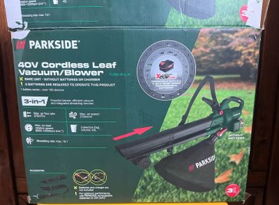 Parkside Cordless Leaf Vacuum Cleaner and Leaf Blower 3-1 - Used Once