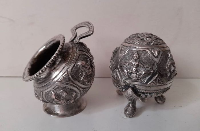 Indian Salt & Pepper Silver Condiments