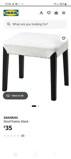 Ikea Sakarias dressing table stool with removable cover