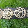 Horse Brass Badges on Black leather belt - Vintage solid brass Image 7