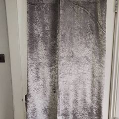 Grey / silver crushed velvet curtains