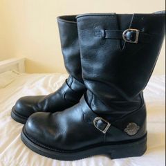 Twin Pistons Leather Boots Uk 10 Harley Davidson Style!
