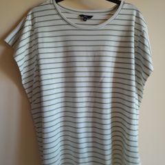 White with green stripes cotton top new