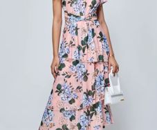 New Jolie Moi Floral Tiered Hem Ruffle Dress size UK 12