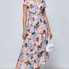 New Jolie Moi Floral Tiered Hem Ruffle Dress size UK 12