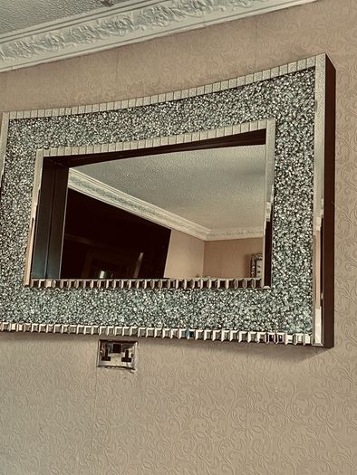Crushed diamond mirror furniture