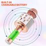 MULTIPLE COLOURS AVAILABLE Microphone for Kids Adults, Wireless Bluetooth Microphone with Flashing Colorful LED Lights Portable Speaker Karaoke Machine, Home KTV Player Support Android & iOS Devices for Party Singing Image 8