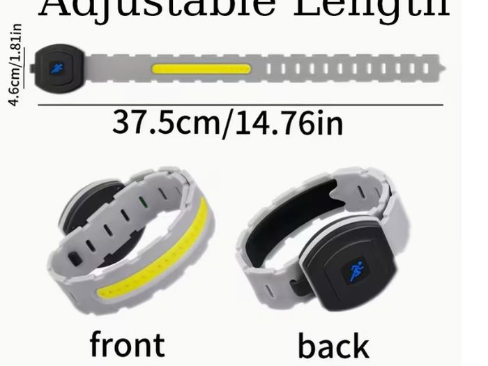 LED Running Light Flashlight Rechargeable, 3 Modes (White/Red/Strobe), IP65,
