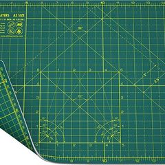 Self Healing Cutting Mat A3, 12" x 18" Fabric Cutting mat Double Sided 5-Ply Craft Cutting Board for Sewing,Crafts,Fabric, Quilting, Scrapbooking Projects, Green/Green-Shiny Merry