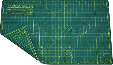 Self Healing Cutting Mat A3, 12" x 18" Fabric Cutting mat Double Sided 5-Ply Craft Cutting Board for Sewing,Crafts,Fabric, Quilting, Scrapbooking Projects, Green/Green-Shiny Merry