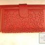Large Fashion Red Purse Multi compartments with flowers design Image 2