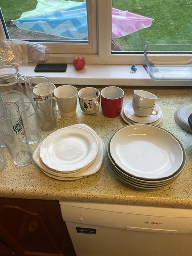 Cups, plates, glasses etc