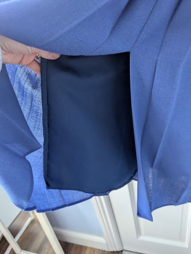 Vintage 1980/90s Wool Mix Blue Maxi Skirt Size 12