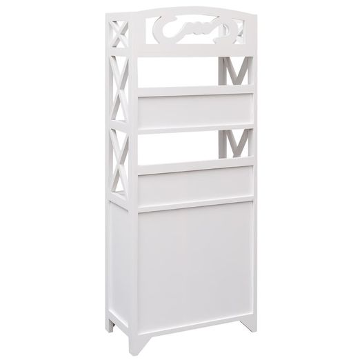 Bathroom Cabinet White 46x24x116 cm Paulownia Wood