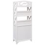 Bathroom Cabinet White 46x24x116 cm Paulownia Wood Image 2