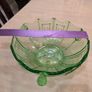 Vintage Stolzle Art Deco Green Glass Bowl 22cm Uranium glass Image 10
