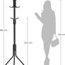 Metal Coat Rack, Clothes Stand, Hat Handbag Hanger, 182 cm Tall Hall Tree, Black RCR19B Image 3