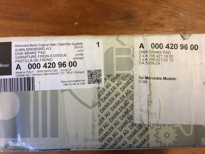 Mercedes Brake Pads (W166)