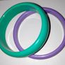 Purple & green plastic bangle bracelets Image 2