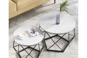 2 x side table  Coffee Table Set White-Black or Brown 2 Pieces