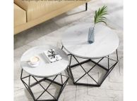 main image for ad 2 x side table  Coffee Table Set White-Black or Brown 2 Pieces