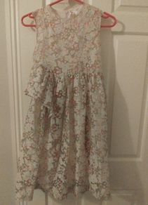 Pale pink floral Girls dress age 10-11