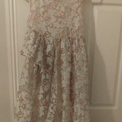 Pale pink floral Girls dress age 10-11