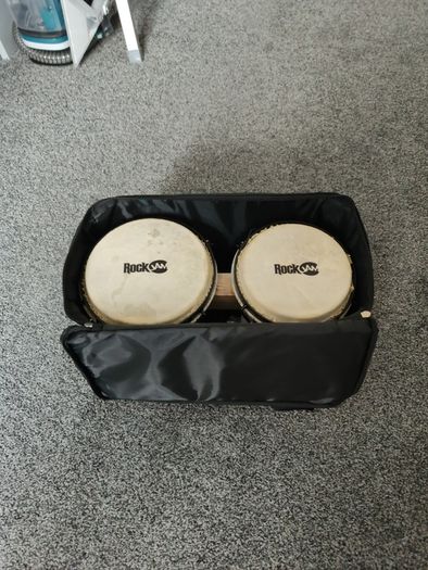 Rockjam Bongo set 7" and 8" with padded bag and tuning wrench