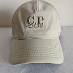 CP Company Baseball Cap Beige Embroidered Logo