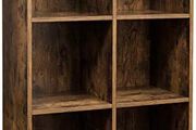 Bookcase, Bookshelf, Storage Shelf with 6 Compartments, Standing Shelf, Cube Shelf, for Living Room, Home Office, Dinning Room, Rustic Brown LBC203BX