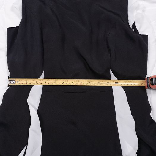 Apart Black White Ruffle Trim Colorblock Sleeveless A-Line Midi Dress 12UK/40EU