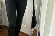 Zara black coated skinny jeans high waisted size 6/8