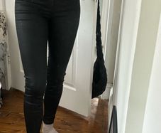 Zara black coated skinny jeans high waisted size 6/8