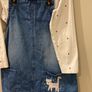 2 piece denim pinafore & top set Image 2