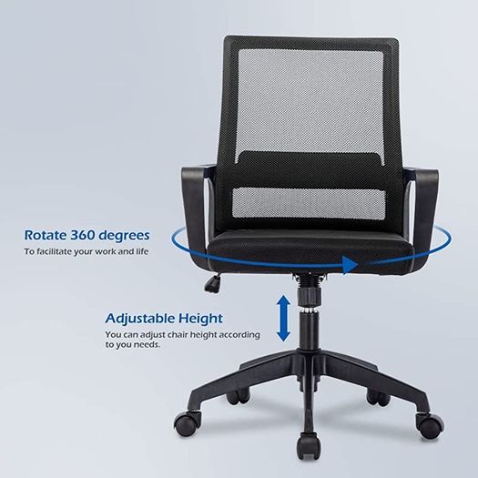 Adjustable Office Chair Ergonomic Mesh Swivel Chair Desk Chair Computer Chair Lumbar Support Height Adjustable for home Work and Student Study (FREE POSTAGE)