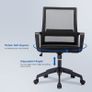 Adjustable Office Chair Ergonomic Mesh Swivel Chair Desk Chair Computer Chair Lumbar Support Height Adjustable for home Work and Student Study (FREE POSTAGE) Image 7