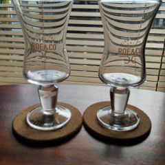 New Roe & Co Irish coffee/whiskey glasses, coasters & box