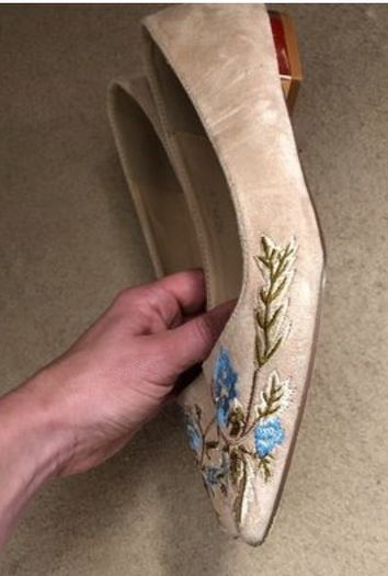 Beige suede flats
