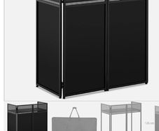 Ultimax pro dj booth with carry bag, shelves, lighting poles