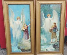 Vintage The Guardian Angel Framed Pictures