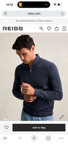 Reiss blue quarter zip large