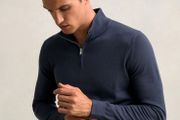 Reiss blue quarter zip large
