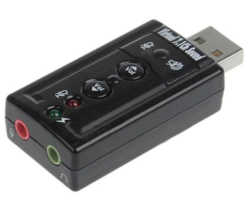 1x USB External 3D 7.1 Channel Audio Sound Card Adapter