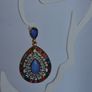 Gold Multi Coloured Crystal & Gem Boho Waterdrop Earrings Image 3